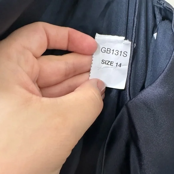 Amsale Chloe Navy Size 14 Bridesmaid Formal Gown NWT - Picture 5 of 14